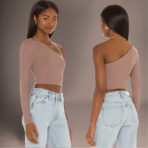 Superdown x Revolve Karol One Shoulder Ribbed Crop Top